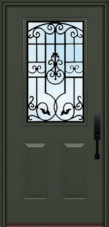 ProVia Legacy Single Entry Door 430 Style Barcelona Decorative Glass Clear Glass and Low E Glass - Doors and Beyond