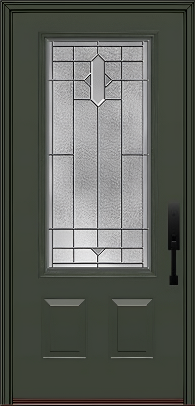 ProVia Legacy Single Entry Door 440 Style Brookhaven Decorative Glass with Zinc Caming and Low-E - Doors and Beyond
