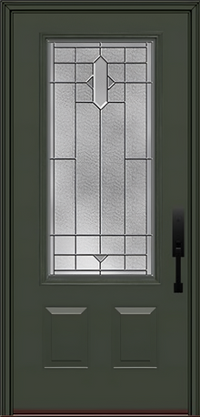 ProVia Legacy Single Entry Door 440 Style Brookhaven Decorative Glass with Zinc Caming and Low-E - Doors and Beyond