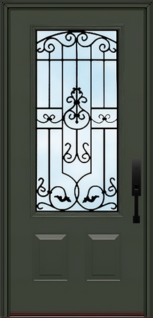 ProVia Legacy Single Entry Door 440 Style Barcelona Decorative Glass Clear Glass and Low E Glass - Doors and Beyond