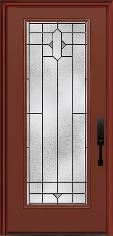 ProVia Legacy Single Entry Door 460 Style Brookhaven Decorative Glass with Patina Caming and Low-E - Doors and Beyond