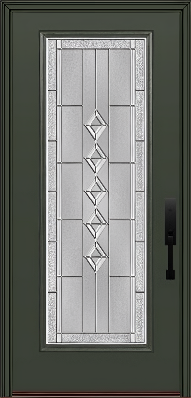ProVia Legacy Single Entry Door 460 Style Gemstone Decorative Glass with Zinc Caming and Low-E - Doors and Beyond