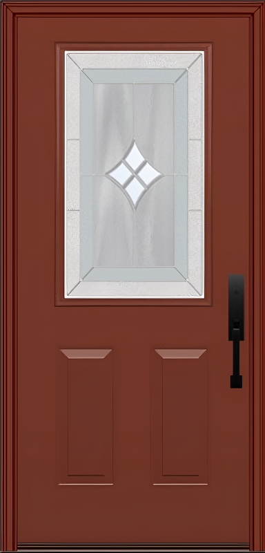 ProVia Legacy Single Entry Door 430 Style Aria Decorative Glass with Zinc Caming and Low-E - Doors and Beyond
