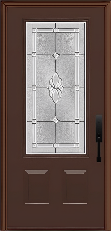 ProVia Legacy Single Entry Door 440 Style Somerset Decorative Glass with Zinc Caming and Low-E - Doors and Beyond