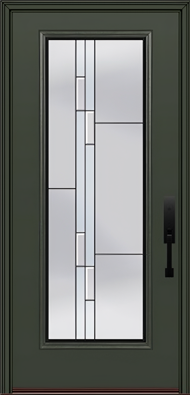 ProVia Legacy Single Entry Door 460 Style Genesis Decorative Glass with Black Caming and Low-E - Doors and Beyond