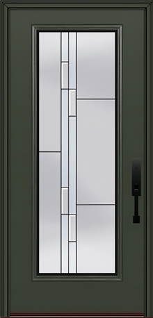 ProVia Legacy Single Entry Door 460 Style Genesis Decorative Glass with Black Caming and Low-E - Doors and Beyond