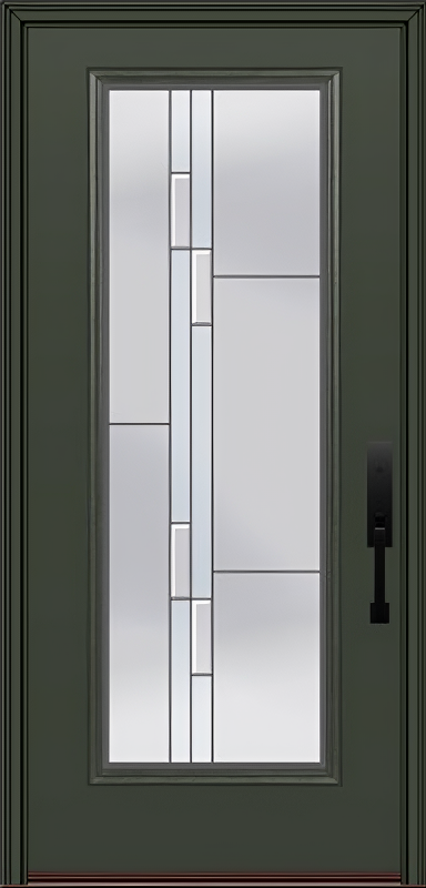 ProVia Legacy Single Entry Door 460 Style Genesis Decorative Glass with Silver Caming and Low-E - Doors and Beyond