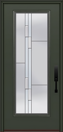 ProVia Legacy Single Entry Door 460 Style Genesis Decorative Glass with Silver Caming and Low-E - Doors and Beyond