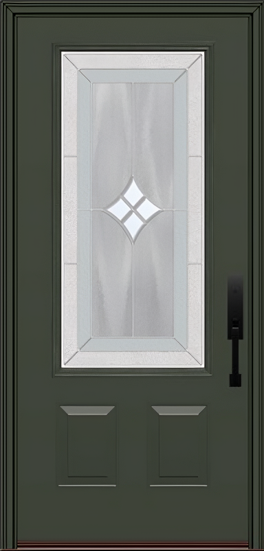 ProVia Legacy Single Entry Door 440 Style Aria Decorative Glass with Zinc Caming and Low-E - Doors and Beyond