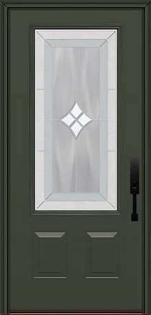ProVia Legacy Single Entry Door 440 Style Aria Decorative Glass with Zinc Caming and Low-E - Doors and Beyond