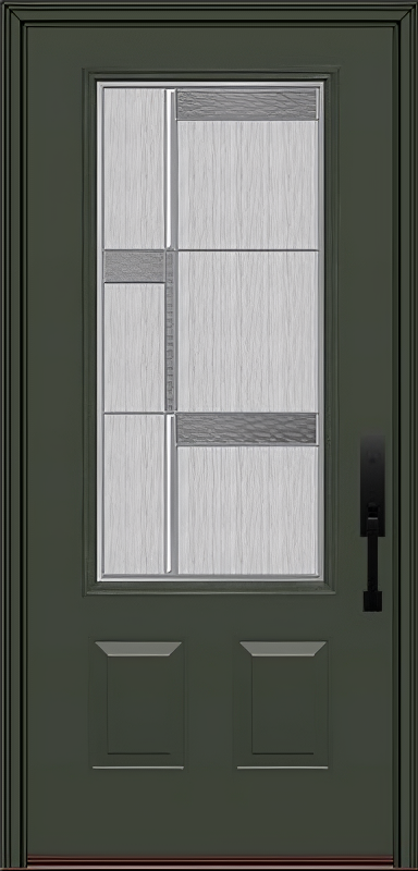 ProVia Legacy Single Entry Door 440 Style Manhattan Decorative Glass with Zinc Caming and Low-E - Doors and Beyond