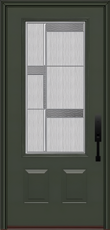ProVia Legacy Single Entry Door 440 Style Manhattan Decorative Glass with Zinc Caming and Low-E - Doors and Beyond