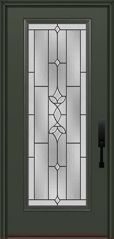 ProVia Legacy Single Entry Door 460 Style Esmond Decorative Glass with Patina Caming and Low-E - Doors and Beyond
