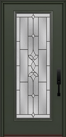 ProVia Legacy Single Entry Door 460 Style Esmond Decorative Glass with Patina Caming and Low-E - Doors and Beyond