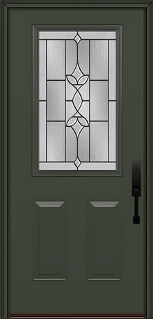 ProVia Legacy Single Entry Door 430 Style Esmond Decorative Glass with Patina Caming and Low-E - Doors and Beyond