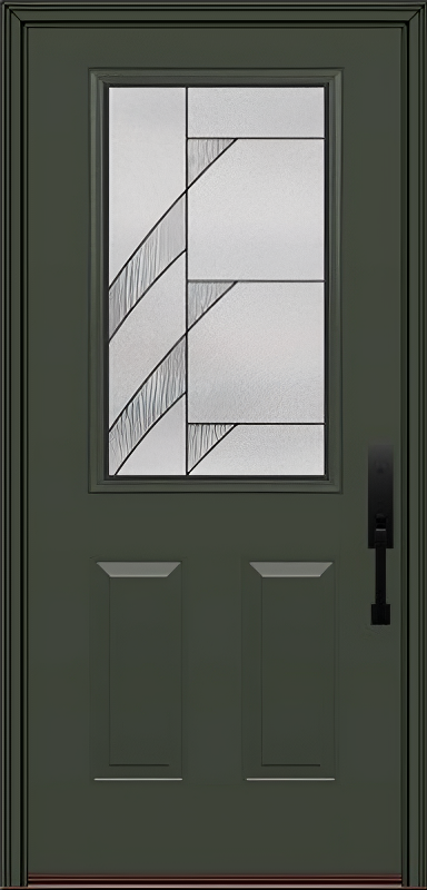 ProVia Legacy Single Entry Door 430 Style Tidal Decorative Glass with Patina Caming and Low-E - Doors and Beyond