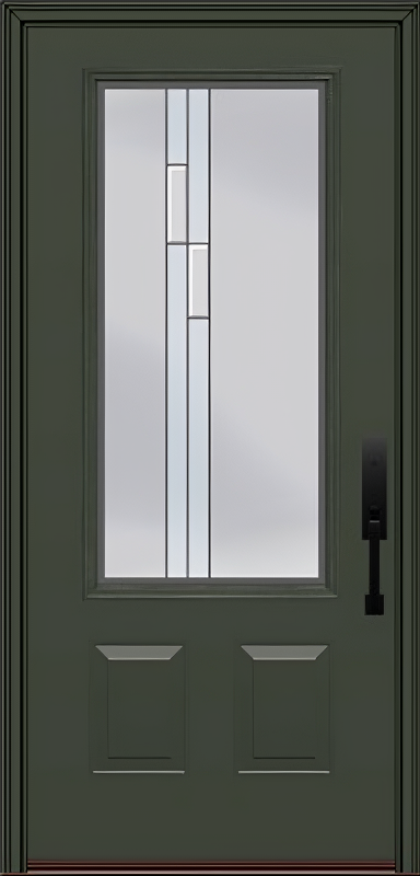 ProVia Legacy Single Entry Door 440 Style Genesis Decorative Glass with Silver Caming and Low-E - Doors and Beyond