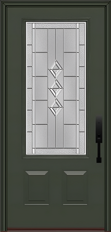 ProVia Legacy Single Entry Door 440 Style Gemstone Decorative Glass with Zinc Caming and Low-E - Doors and Beyond