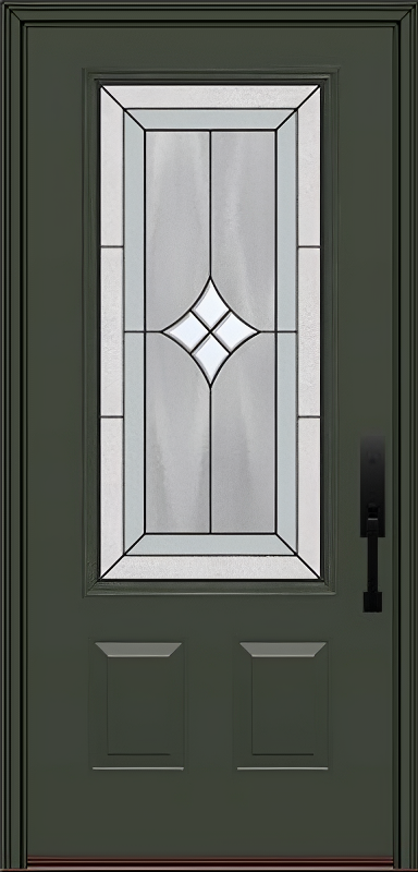 ProVia Legacy Single Entry Door 440 Style Aria Decorative Glass with Patina Caming and Low-E - Doors and Beyond
