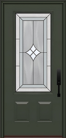 ProVia Legacy Single Entry Door 440 Style Aria Decorative Glass with Patina Caming and Low-E - Doors and Beyond