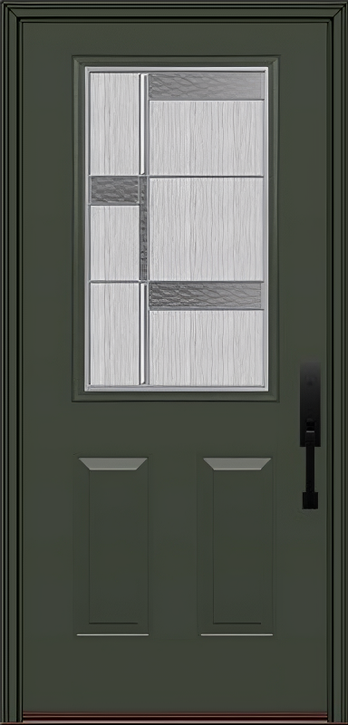 ProVia Legacy Single Entry Door 430 Style Manhattan Decorative Glass with Zinc Caming and Low-E - Doors and Beyond