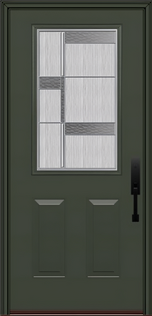 ProVia Legacy Single Entry Door 430 Style Manhattan Decorative Glass with Zinc Caming and Low-E - Doors and Beyond