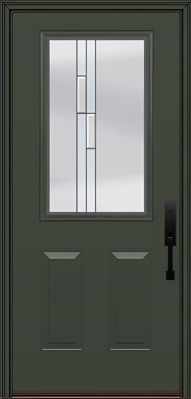 ProVia Legacy Single Entry Door 430 Style Genesis Decorative Glass with Silver Caming and Low-E - Doors and Beyond