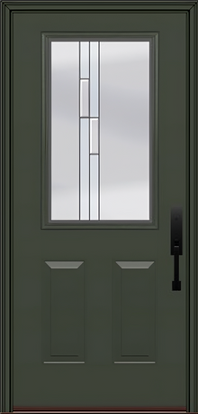 ProVia Legacy Single Entry Door 430 Style Genesis Decorative Glass with Silver Caming and Low-E - Doors and Beyond
