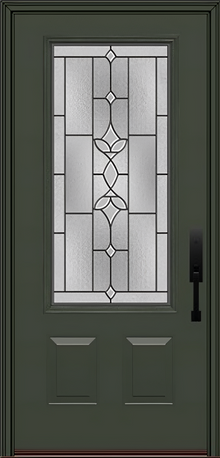 ProVia Legacy Single Entry Door 440 Style Esmond Decorative Glass with Patina Caming and Low-E - Doors and Beyond