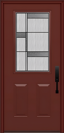 ProVia Legacy Single Entry Door 430 Style Manhattan Decorative Glass with Patina Caming and Low-E - Doors and Beyond