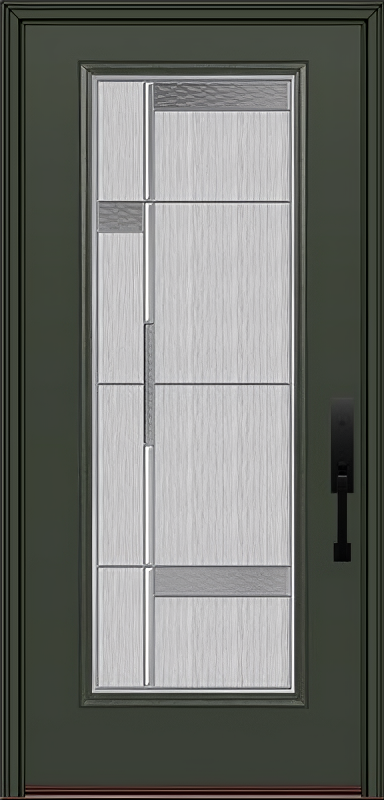 ProVia Legacy Single Entry Door 460 Style Manhattan Decorative Glass with Zinc Caming and Low-E - Doors and Beyond