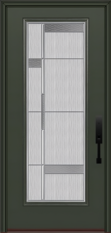 ProVia Legacy Single Entry Door 460 Style Manhattan Decorative Glass with Zinc Caming and Low-E - Doors and Beyond