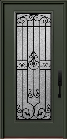 ProVia Legacy Single Entry Door 460 Style Barcelona Decorative Glass With Gluechip Privacy Glass - Doors and Beyond