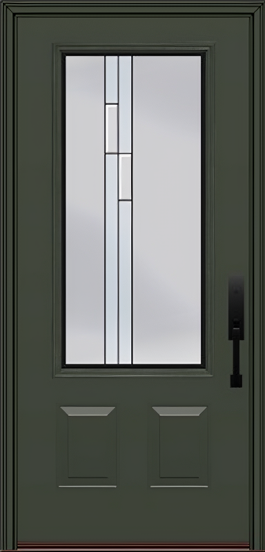 ProVia Legacy Single Entry Door 440 Style Genesis Decorative Glass with Black Caming and Low-E - Doors and Beyond