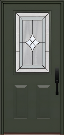 ProVia Legacy Single Entry Door 430 Style Aria Decorative Glass with Patina Caming and Low-E - Doors and Beyond