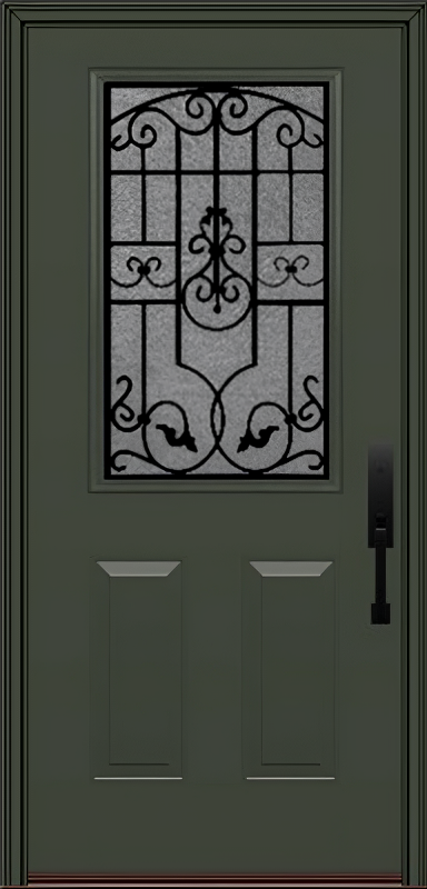 ProVia Legacy Single Entry Door 430 Style Barcelona Decorative Glass With Gluechip Privacy Glass - Doors and Beyond