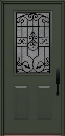 ProVia Legacy Single Entry Door 430 Style Barcelona Decorative Glass With Gluechip Privacy Glass - Doors and Beyond