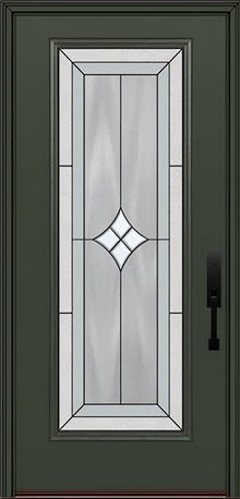ProVia Legacy Single Entry Door 460 Style Aria Decorative Glass with Patina Caming and Low-E - Doors and Beyond