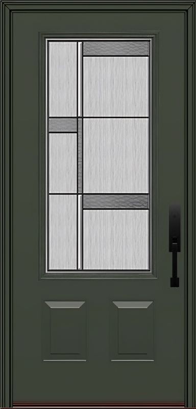 ProVia Legacy Single Entry Door 440 Style Manhattan Decorative Glass with Patina Caming and Low-E - Doors and Beyond