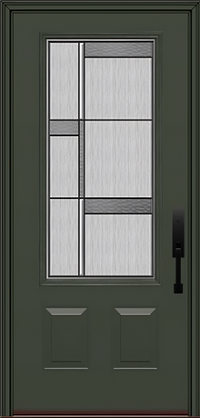 ProVia Legacy Single Entry Door 440 Style Manhattan Decorative Glass with Patina Caming and Low-E - Doors and Beyond