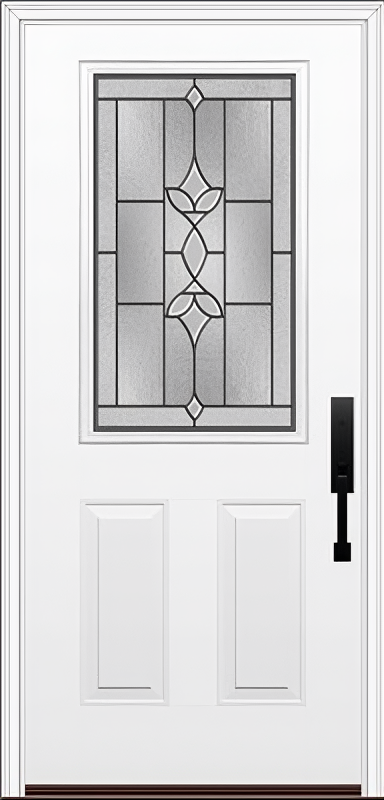 ProVia Legacy Single Entry Door 430 Style Esmond Decorative Glass with Patina Caming and Low-E - Doors and Beyond