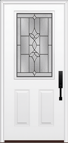 ProVia Legacy Single Entry Door 430 Style Esmond Decorative Glass with Patina Caming and Low-E - Doors and Beyond