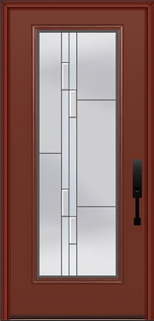 ProVia Legacy Single Entry Door 460 Style Genesis Decorative Glass with Silver Caming and Low-E - Doors and Beyond