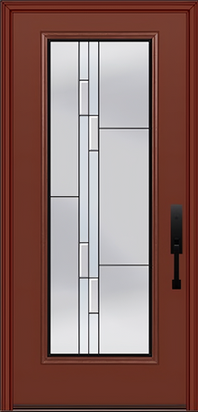 ProVia Legacy Single Entry Door 460 Style Genesis Decorative Glass with Black Caming and Low-E - Doors and Beyond
