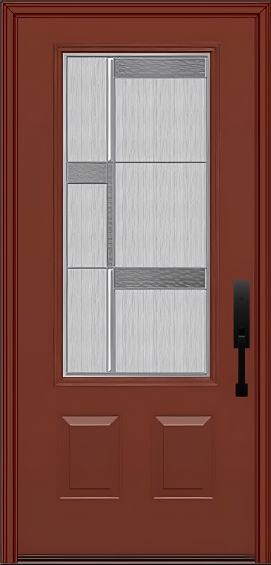 ProVia Legacy Single Entry Door 440 Style Manhattan Decorative Glass with Zinc Caming and Low-E - Doors and Beyond