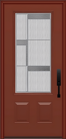ProVia Legacy Single Entry Door 440 Style Manhattan Decorative Glass with Zinc Caming and Low-E - Doors and Beyond