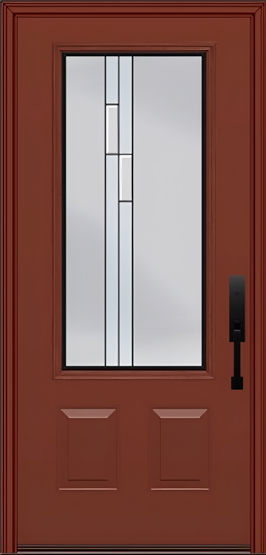 ProVia Legacy Single Entry Door 440 Style Genesis Decorative Glass with Black Caming and Low-E - Doors and Beyond