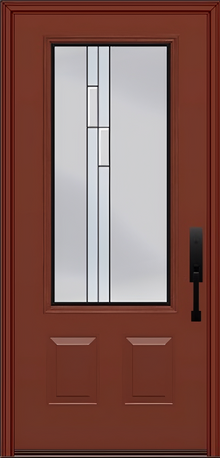 ProVia Legacy Single Entry Door 440 Style Genesis Decorative Glass with Black Caming and Low-E - Doors and Beyond