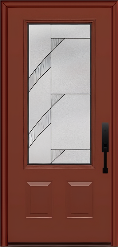ProVia Legacy Single Entry Door 440 Style Tidal Decorative Glass with Patina Caming and Low-E - Doors and Beyond