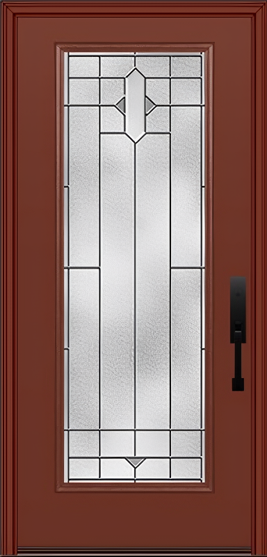 ProVia Legacy Single Entry Door 460 Style Brookhaven Decorative Glass with Zinc Caming and Low-E - Doors and Beyond